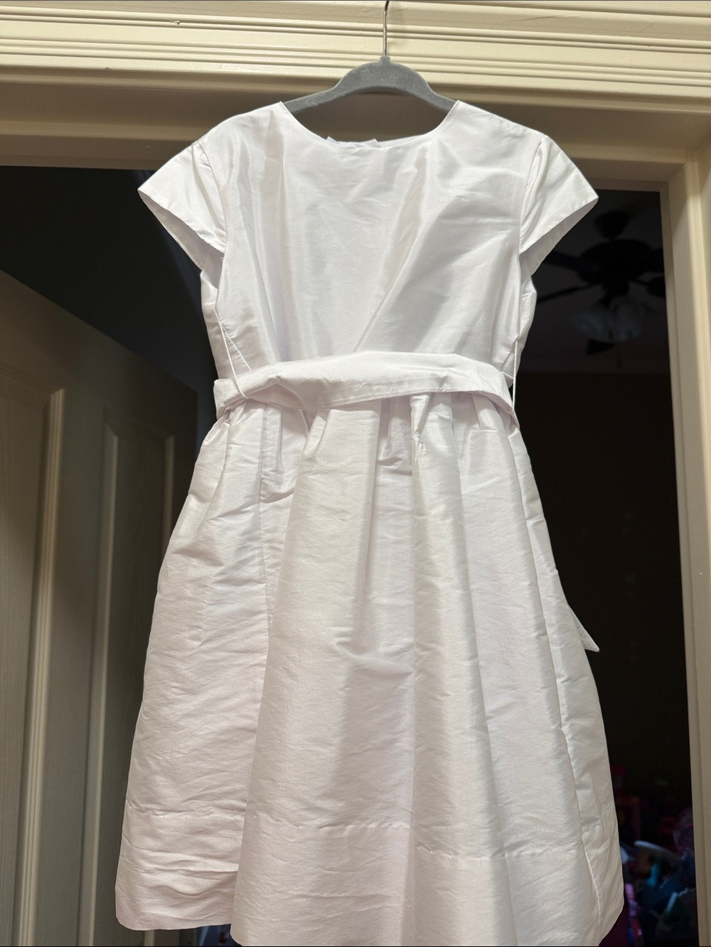 Girls' Satin Party Dress in White